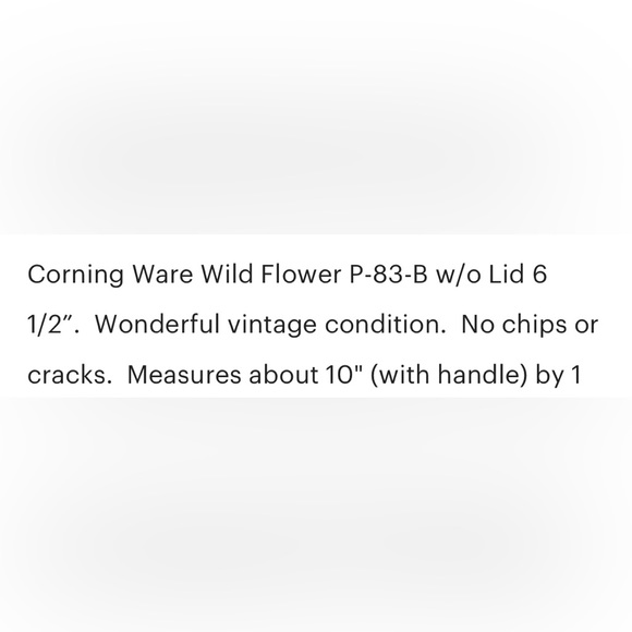 Corning ware wildflower skillet 6.5" pan no lid Rare vintage no flaws - Picture 2 of 2